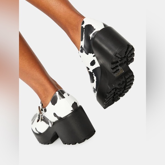 Dolls Kill Cow Print Mary Janes - Picture 4 of 9